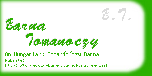 barna tomanoczy business card